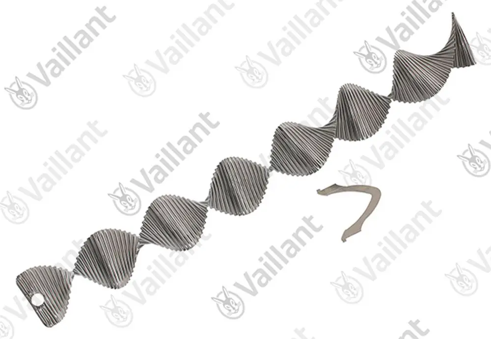 Vaillant Leitblech mit gewellter Oberfläche und Loch an einem Ende, zur Befestigung von Komponenten in Heizungsanlagen oder ähnlichem Einsatz.